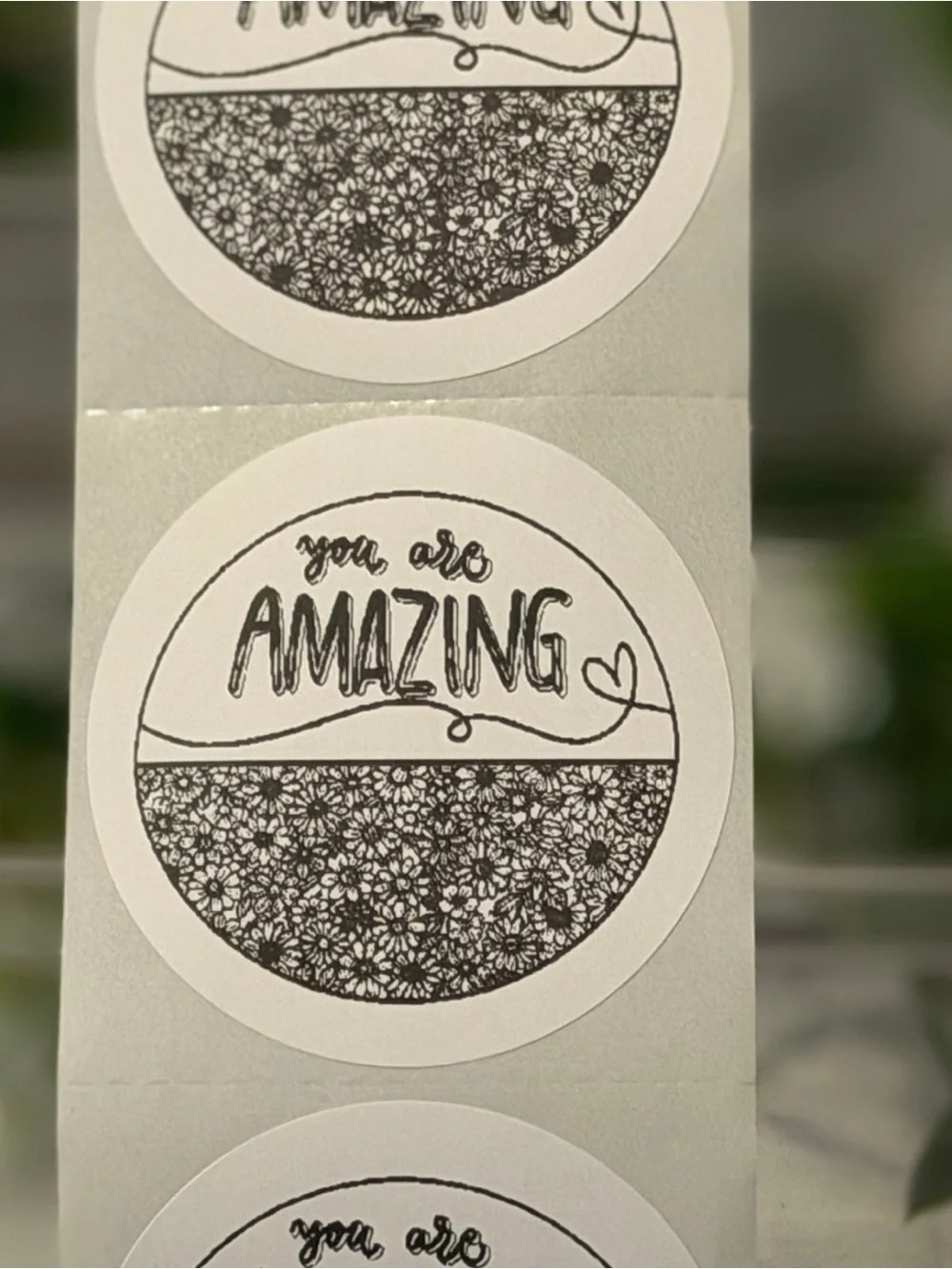 You Are Amazing Encouragement Stickers 2” Round Floral Labels 200 Count